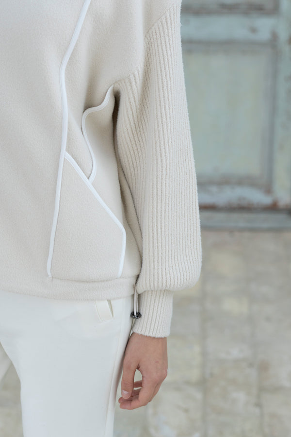 Hongo cream zip-up jacket