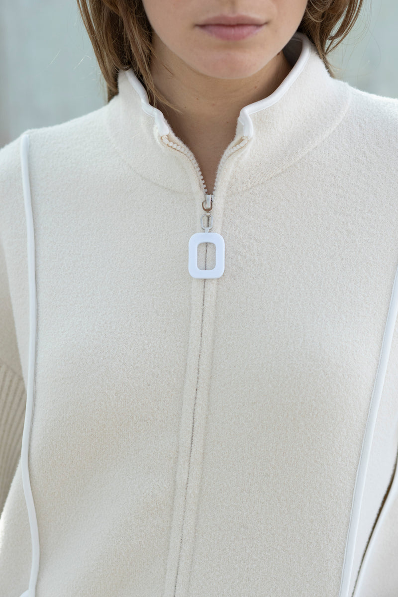Hongo cream zip-up jacket