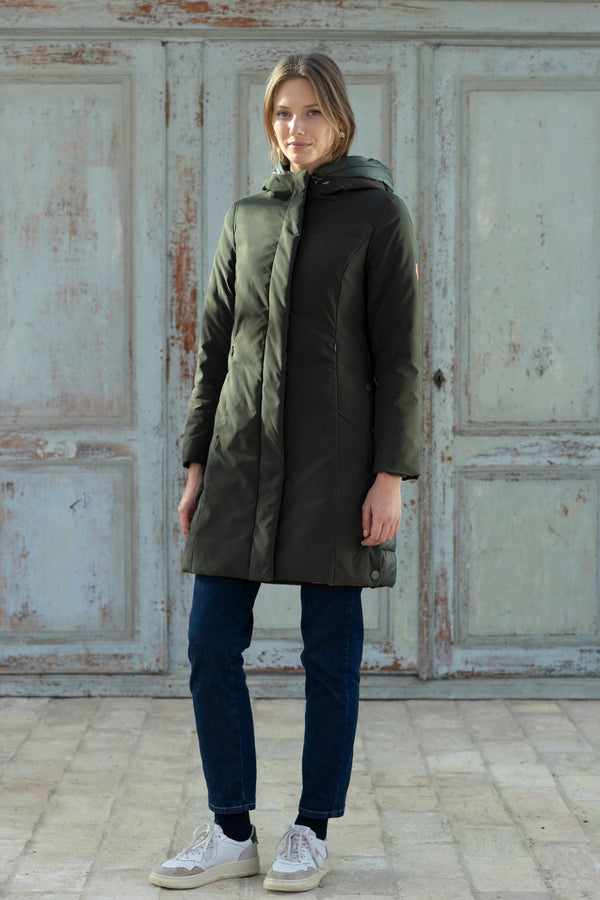 Hongo kacki green coat with hood