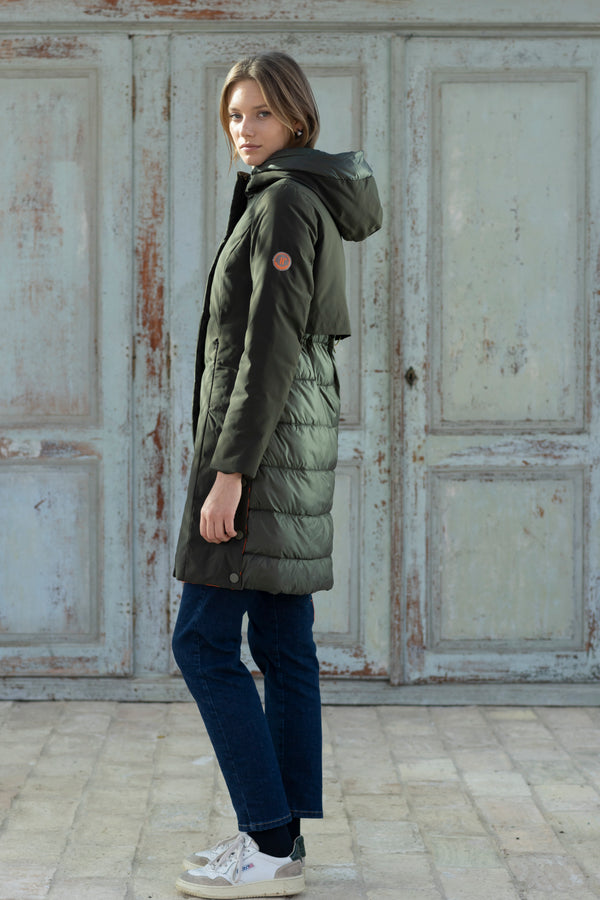 Hongo kacki green coat with hood
