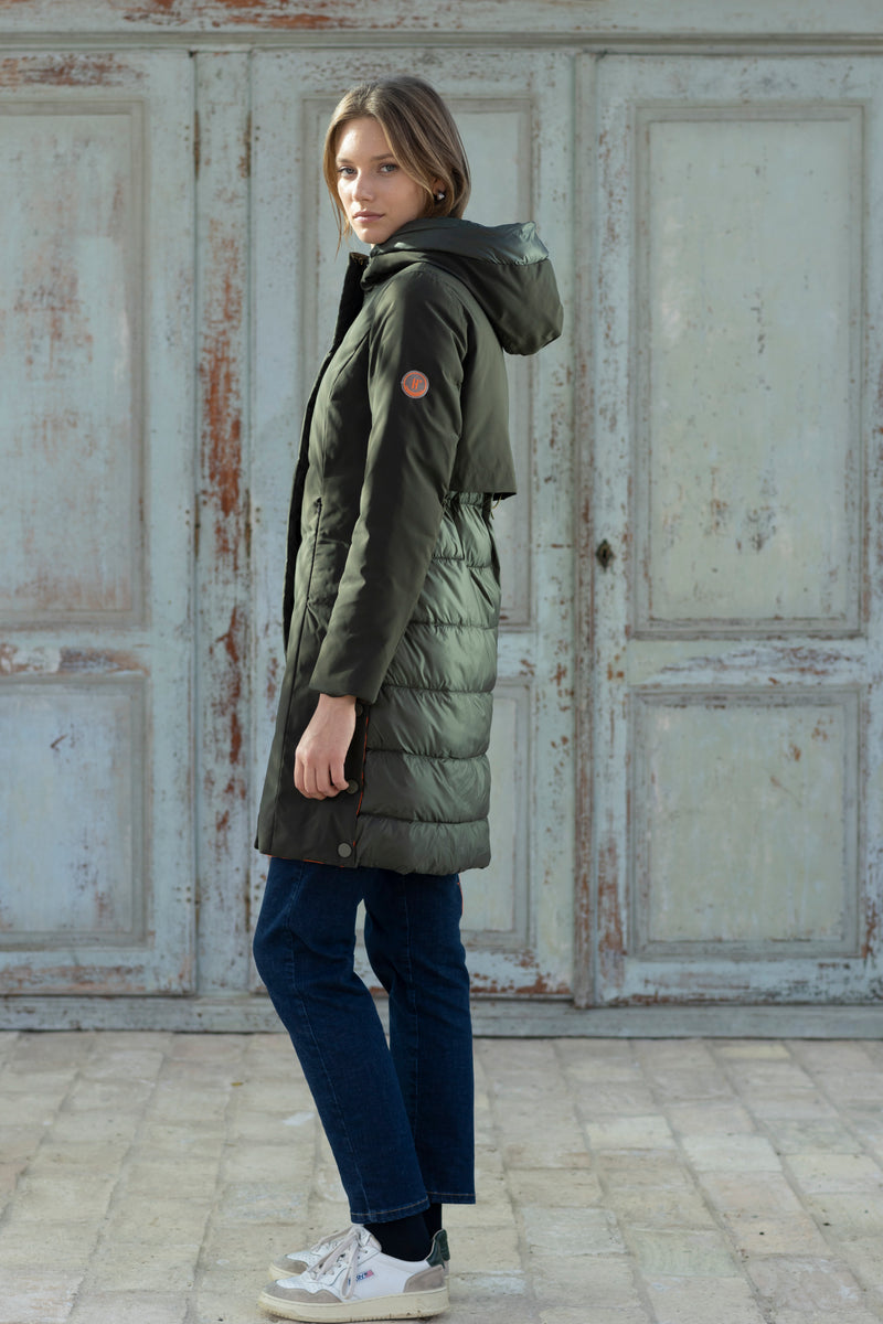 Hongo kacki green coat with hood